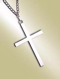 Necklace-Resurrection Cross On 32" Chain w/Gift Box-Silver Plated