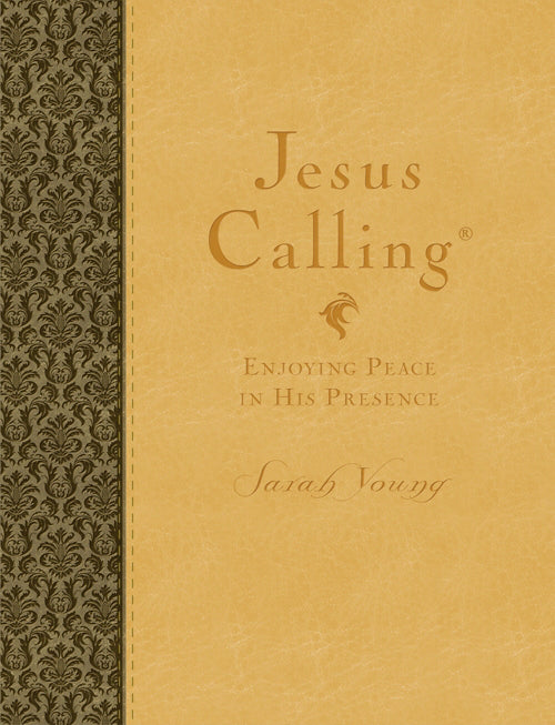 Jesus Calling (Deluxe Edition)-Large Print-Yellow/Green LeatherSoft