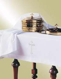 Communion-Table Cloth & Element Cover Set-Latin Cross (Set Of 2)