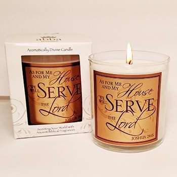 Candle-Cedar-Serve The Lord (3")