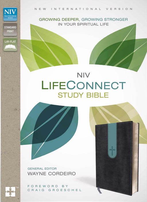 NIV Life Connect Study Bible-Gray/Dusty Blue Duo-Tone