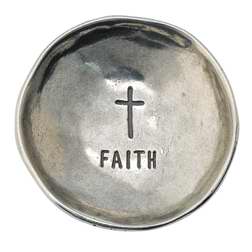 Trinket Dish-Faith/Cross-Pewter (2" x 2")