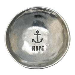 Trinket Dish-Hope/Anchor-Pewter (2-3/8" x 2-3/8")