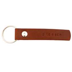 Key Chain-Blessed-Brown Leather (3 1/4" x 5/8")