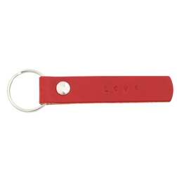 Key Chain-Love-Red Leather (3 1/4" x 5/8")