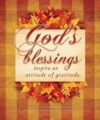 Bulletin-God's Blessings Inspire An Attitude Of Gratitude (Deuteronomy 16:15)-Legal Size (Pack Of 100) (Pkg-100)