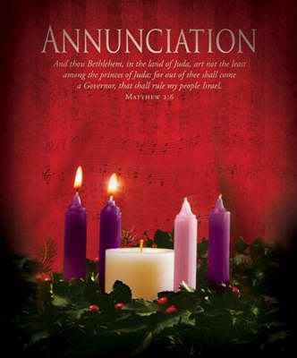 Bulletin-Advent Week 2: Annunciation-Legal Size (Pack Of 100) (Pkg-100)