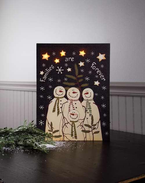 Canvas-Sno Family w/Timer (Radiance Lighted) (16 x 12)