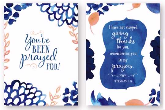 Note Card-You've Been Prayed For Trend Note (Pack Of 10) (Pkg-10)