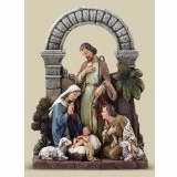 Figurine-Nativity-Holy Family w/Shepherd And Sheep (8.5")