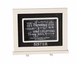 Framed Art-Tabletop-Small Chalkboard Message-Sister-Philippians 1:3 (9"X 7")