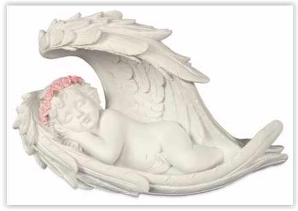 Figurine-Baby In Wings w/Color Changing LED Light (8.5")