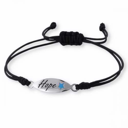 Bracelet-Hope Tag-925 (Sterling Silver) w/Wax Cord Nylon/Cord Adjustable