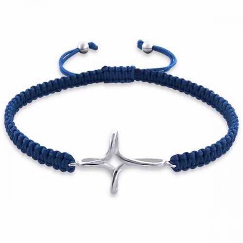 Bracelet-Cross-925 (Sterling Silver) w/Nylon Cord Nylon/Cord