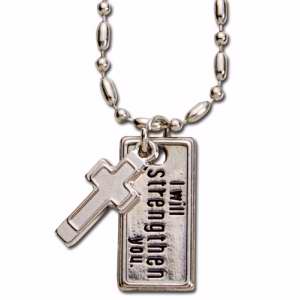 Necklace-I Will Strengthen You w/18" Chain (Isaiah 41:10 ESV)