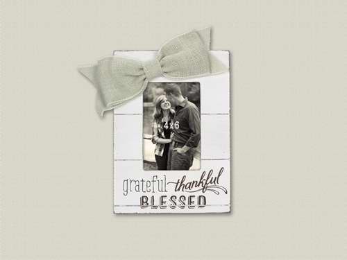 Frame-Grateful Thankful Blessed- Wood (Holds 4 x 6 Photo)