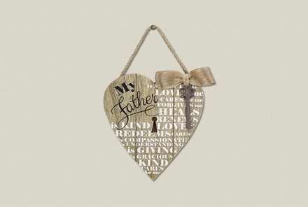 Wall Sign-My Father... Heart Shaped Wood (8.25 x 10.25)