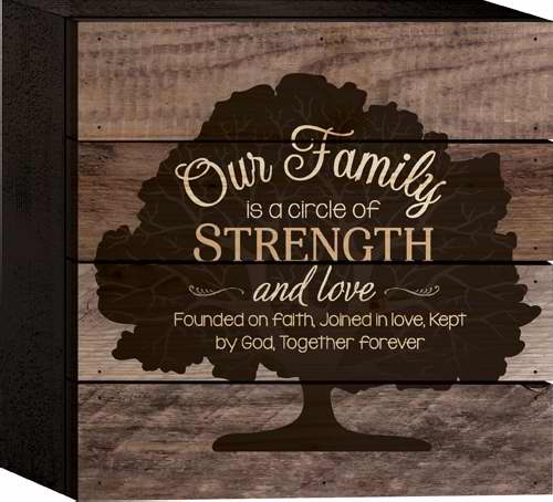 Boxed Tabletop Decor-Lath-Our Family (6 x 6)