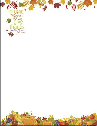Letterhead-O Lord My God I Will Give Thanks Unto Thee Forever (Pack Of 50) (Pkg-50)