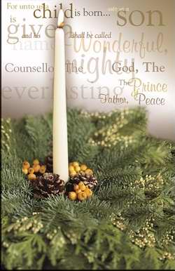 Bulletin-White Candle And Green-Legal Size (Pack Of 50) (Pkg-50)