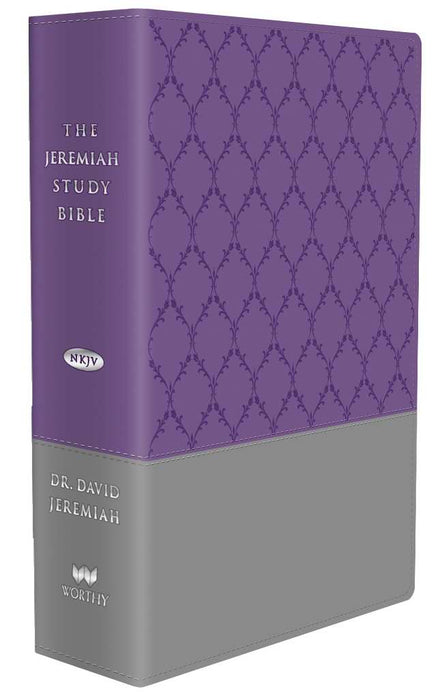 NKJV Jeremiah Study Bible-Purple/Gray Burnished Leatherluxe Indexed