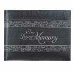 Guest Book-In Loving Memory-Charcoal LuxLeather-Sm