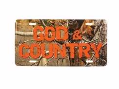 Auto Tag Frame-Realtree-God And Country-Camo