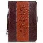 Bible Cover-Classic-I Know The Plans-Large-Brown/R
