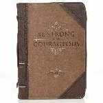 Bible Cover-Classic-Be Strong And Courageous-Large