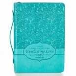 Bible Cover-Classic-Everlasting Love-Large-Turquoi