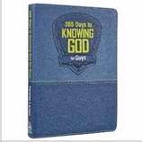 365 Days To Knowing God For Guys-Blue LuxLeather