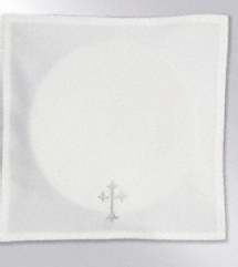 Communion-Bread Plate Napkin w/2" Latin Cross (13.5" Square)