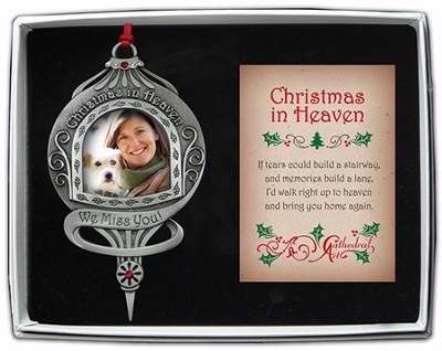 Ornament-Memorial-Christmas In Heaven w/Photo Frame/If Tears Could Build...