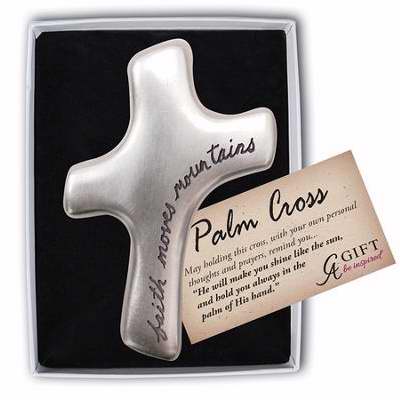 Palm Cross-Faith Moves Mountains-Zinc (2.75")