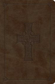 ESV Compact Outreach Bible-Premium Edition-Olive Celtic Cross TruTone