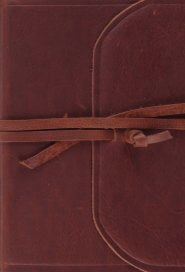 ESV Compact Bible/Large Print-Natural Leather w/Flap & Strap