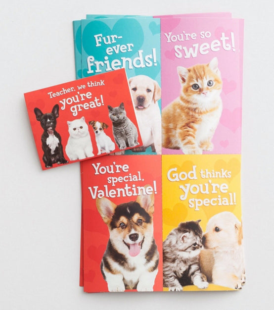 Card-Boxed-Valentine-Whiskers & Paws (Child) (Box Of 32)  (Pkg-32)