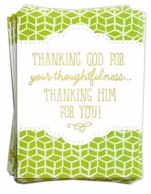 Note Card-Thanking Him For You Trend Note-Philippians 1:3 NIV (Pack of 10)  (Pkg-10)