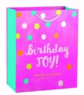 Gift Bag-Value-Birthday Joy!-Pink Polka Dot-Nehemiah 8:12-Medium