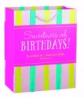 Gift Bag-Value-Sweetness Of Birthdays!-Pink Stripe-Proverbs 27:9-Medium
