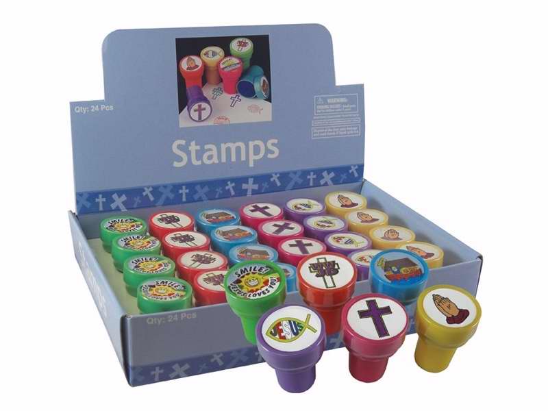 Stamps-Self Inking w/Display-Religious Assortment (Pack Of 24) (Pkg-24)