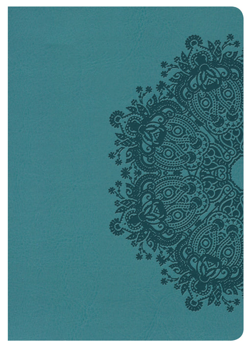 NKJV Large Print Compact Reference Bible-Teal LeatherTouch