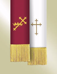 Bible Marker-Pavillion-Reversible Red Slanting Cross/White Latin Cross