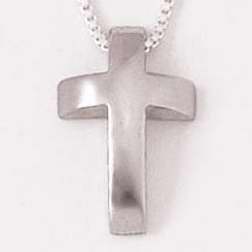 Necklace-Domed Cross W/18" Chain (Sterling Silver)