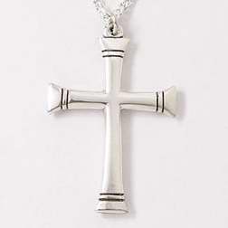 Necklace-Flat Ends Cross w/20" Chain (Sterling Silver)