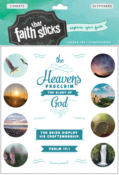 Sticker-Psalm 19:1 (2 Sheets) (Faith That Sticks)