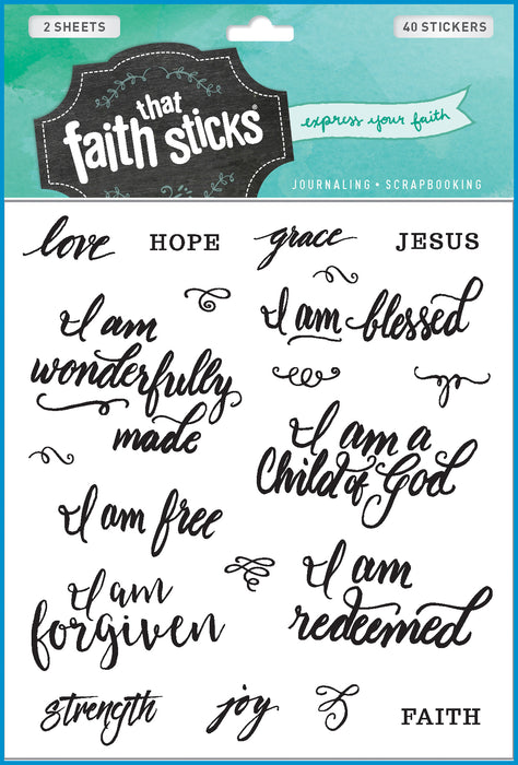 Sticker-Who I Am In Christ (2 Sheets) (Faith That Sticks)