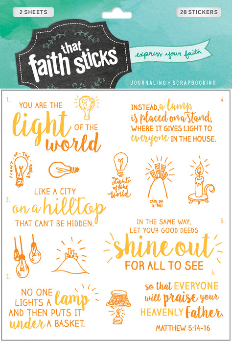 Sticker-Matthew 5:14-16 (2 Sheets) (Faith That Sticks)