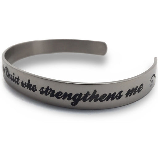 Bracelet-Phil 4:13 I Can Do Stainless Cuff