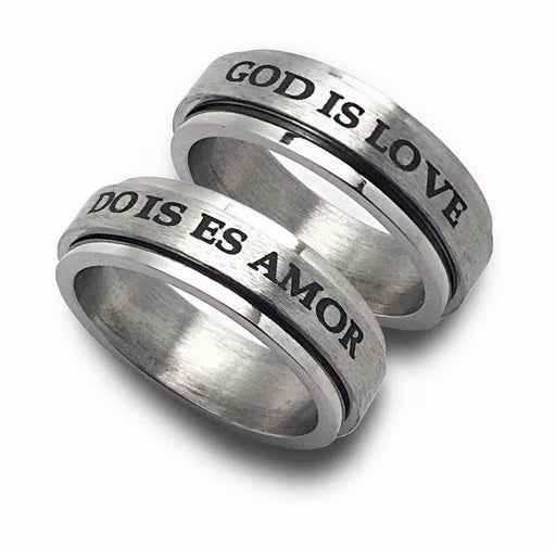 Ring-English/Spanish-God Is Love-Spinner (Ss)-Sz 6